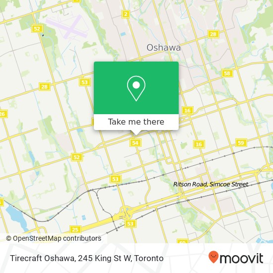 Tirecraft Oshawa, 245 King St W map