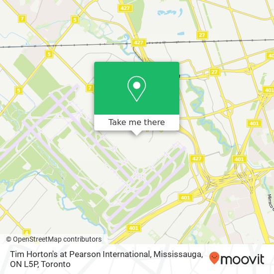 Tim Horton's at Pearson International, Mississauga, ON L5P map