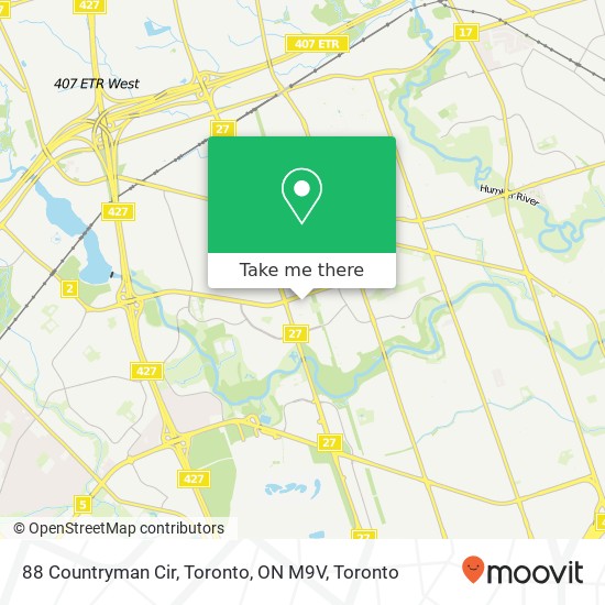 88 Countryman Cir, Toronto, ON M9V map