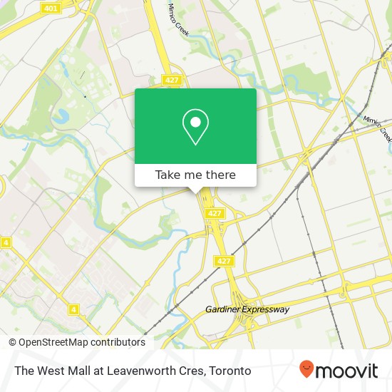 The West Mall at Leavenworth Cres map