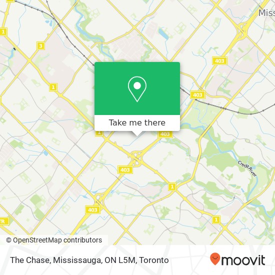 The Chase, Mississauga, ON L5M map