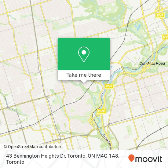 43 Bennington Heights Dr, Toronto, ON M4G 1A8 map