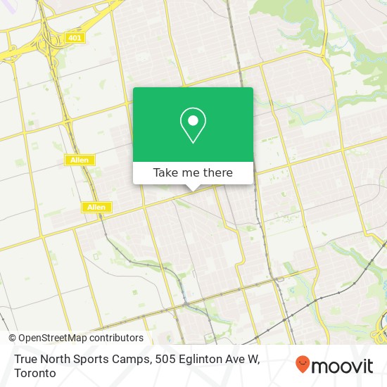 True North Sports Camps, 505 Eglinton Ave W map