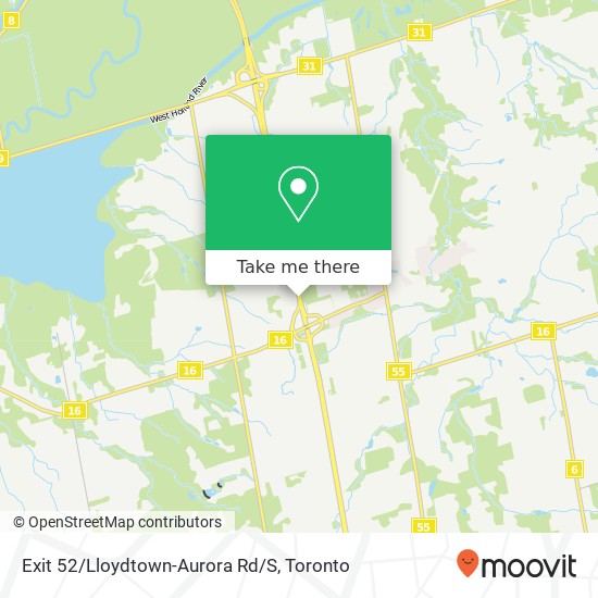 Exit 52/Lloydtown-Aurora Rd/S map
