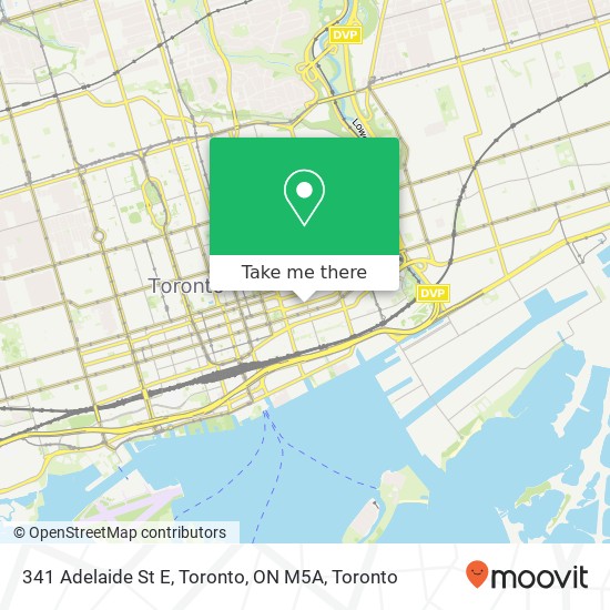341 Adelaide St E, Toronto, ON M5A map
