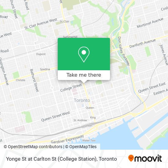 Yonge St at Carlton St (College Station) map