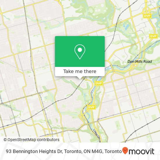 93 Bennington Heights Dr, Toronto, ON M4G map