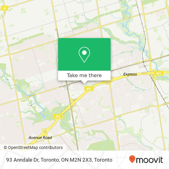 93 Anndale Dr, Toronto, ON M2N 2X3 map