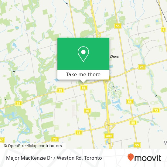 Major MacKenzie Dr / Weston Rd map