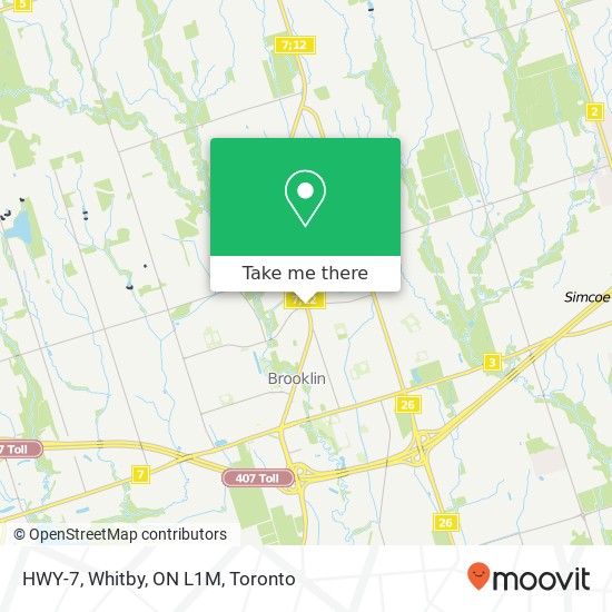 HWY-7, Whitby, ON L1M map