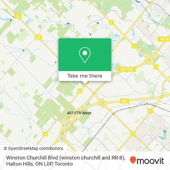 Winston Churchill Blvd (winston churchill and RR-8), Halton Hills, ON L0P map