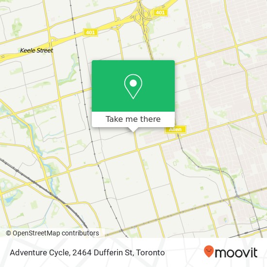 Adventure Cycle, 2464 Dufferin St map