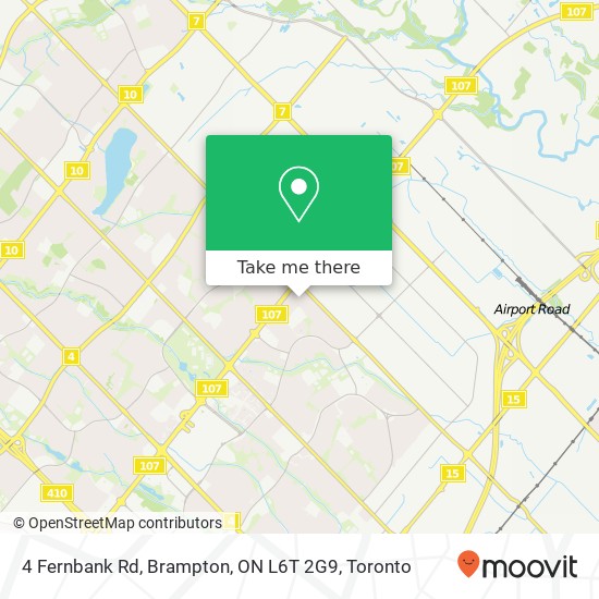 4 Fernbank Rd, Brampton, ON L6T 2G9 map