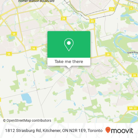 1812 Strasburg Rd, Kitchener, ON N2R 1E9 map