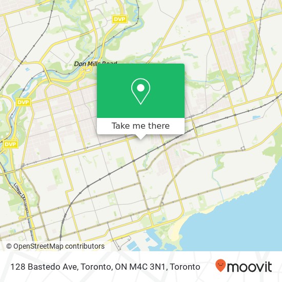 128 Bastedo Ave, Toronto, ON M4C 3N1 map