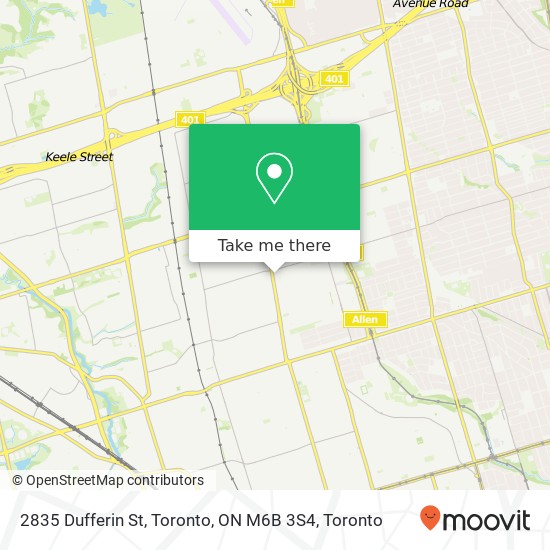 2835 Dufferin St, Toronto, ON M6B 3S4 map