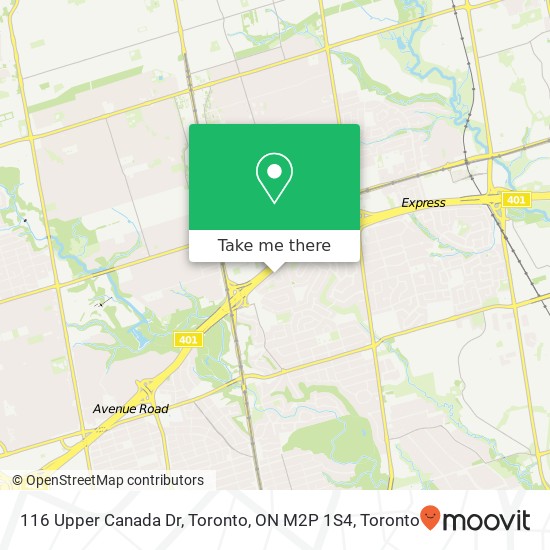 116 Upper Canada Dr, Toronto, ON M2P 1S4 map