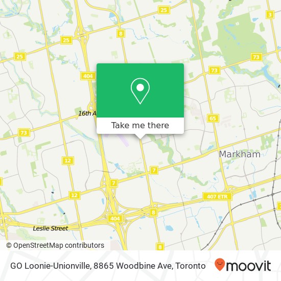 GO Loonie-Unionville, 8865 Woodbine Ave plan