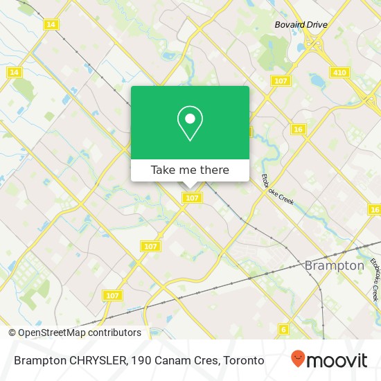 Brampton CHRYSLER, 190 Canam Cres map