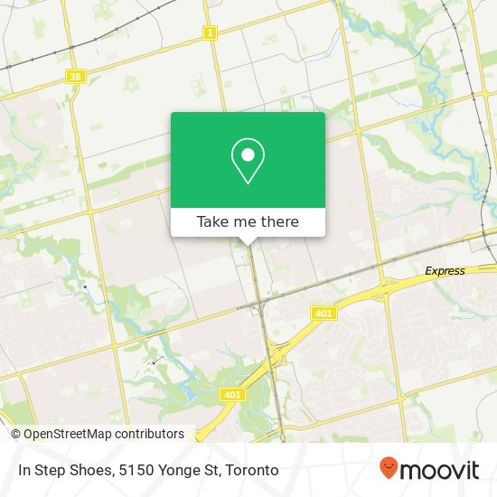In Step Shoes, 5150 Yonge St map