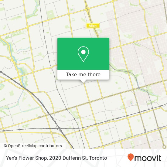 Yen's Flower Shop, 2020 Dufferin St map