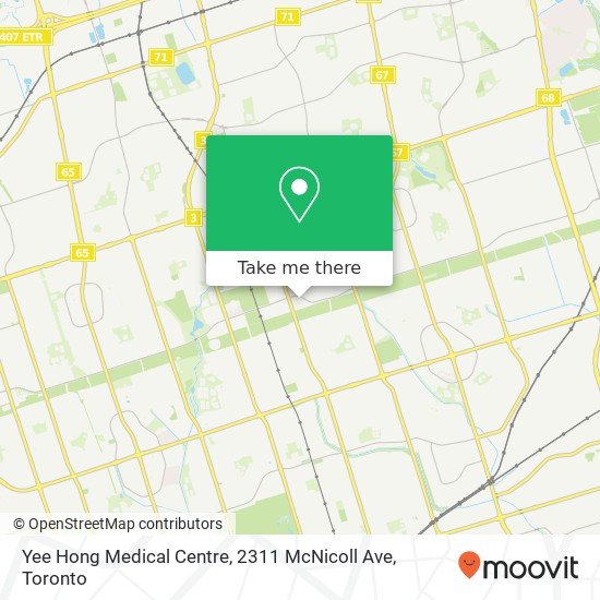 Yee Hong Medical Centre, 2311 McNicoll Ave map