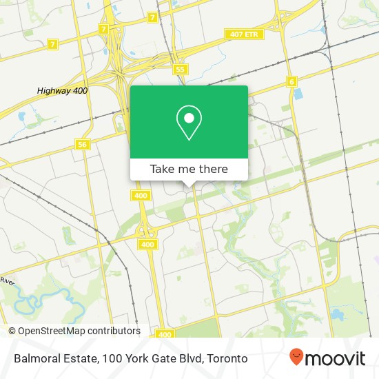 Balmoral Estate, 100 York Gate Blvd map