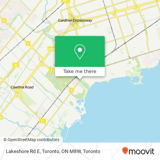 Lakeshore Rd E, Toronto, ON M8W map