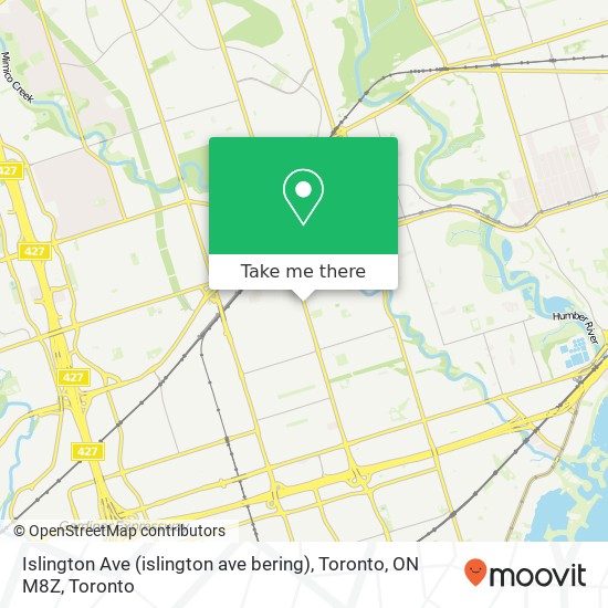 Islington Ave (islington ave bering), Toronto, ON M8Z map