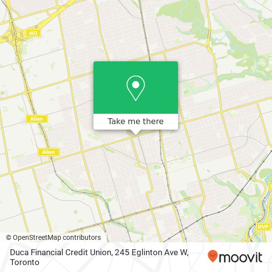 Duca Financial Credit Union, 245 Eglinton Ave W map