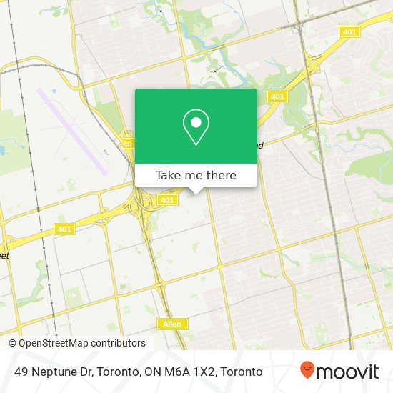 49 Neptune Dr, Toronto, ON M6A 1X2 map