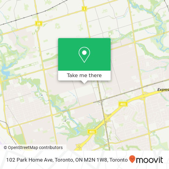 102 Park Home Ave, Toronto, ON M2N 1W8 map