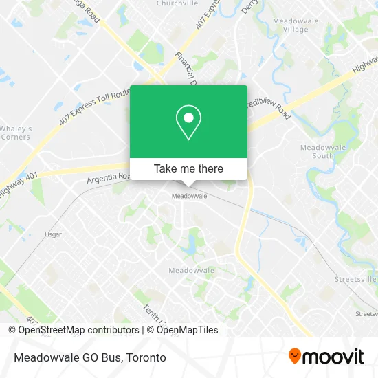 Meadowvale GO Bus map