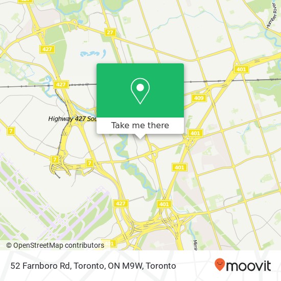 52 Farnboro Rd, Toronto, ON M9W map