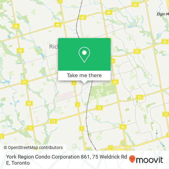 York Region Condo Corporation 861, 75 Weldrick Rd E map