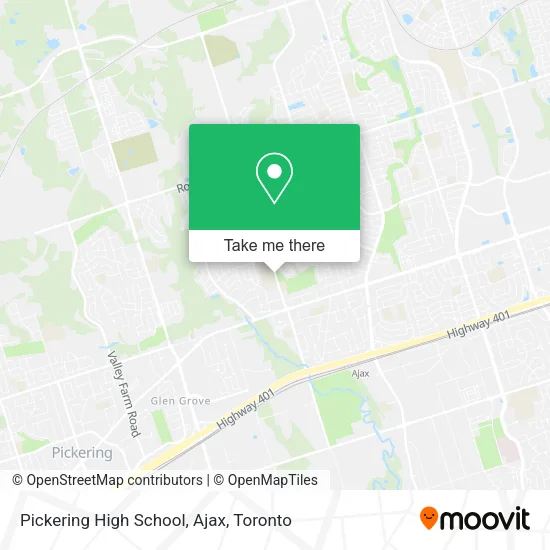 Pickering High School, Ajax map