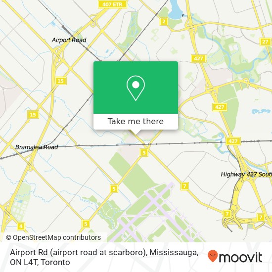 Airport Rd (airport road at scarboro), Mississauga, ON L4T map