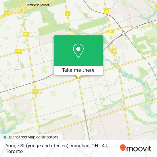 Yonge St (yonge and steeles), Vaughan, ON L4J map