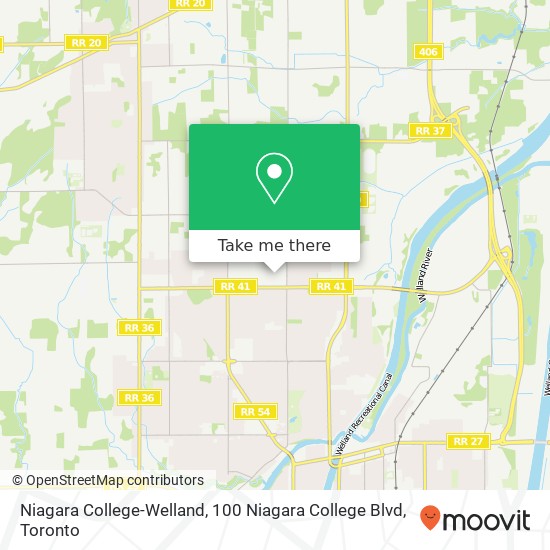 Niagara College-Welland, 100 Niagara College Blvd map