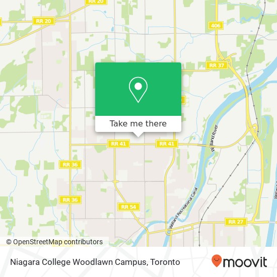 Niagara College Woodlawn Campus map