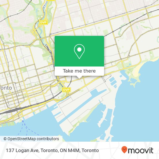 137 Logan Ave, Toronto, ON M4M map