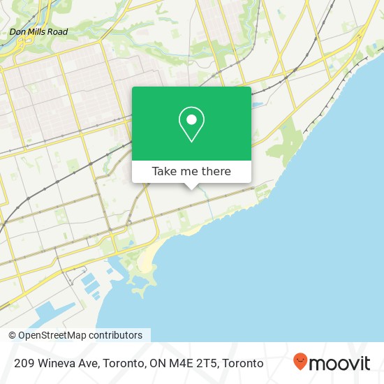 209 Wineva Ave, Toronto, ON M4E 2T5 map