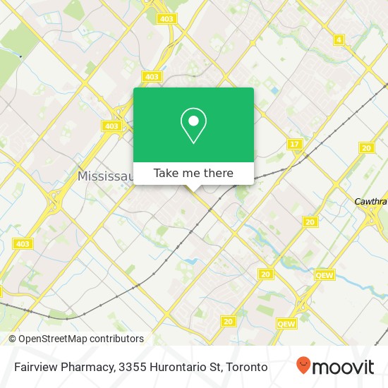 Fairview Pharmacy, 3355 Hurontario St map