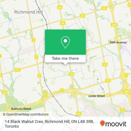 14 Black Walnut Cres, Richmond Hill, ON L4B 3R8 map