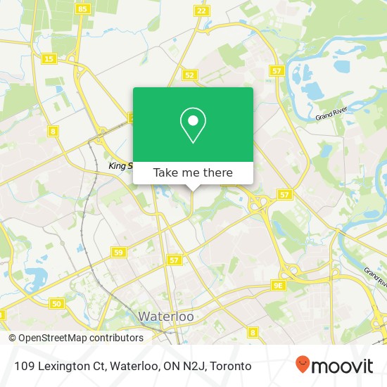 109 Lexington Ct, Waterloo, ON N2J map