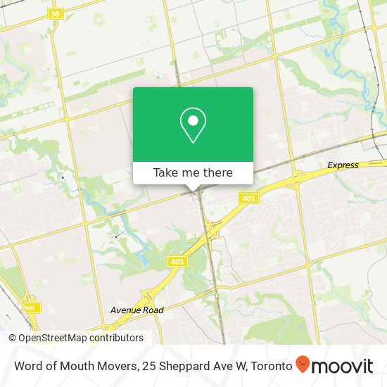 Word of Mouth Movers, 25 Sheppard Ave W map