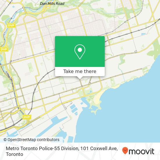 Metro Toronto Police-55 Division, 101 Coxwell Ave map
