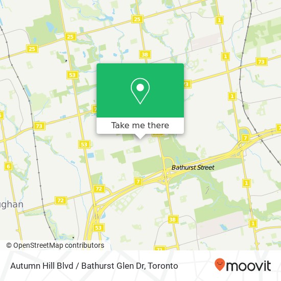 Autumn Hill Blvd / Bathurst Glen Dr map