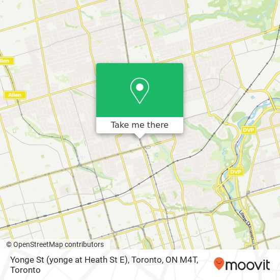 Yonge St (yonge at Heath St E), Toronto, ON M4T plan