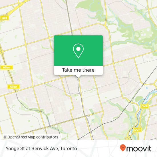 Yonge St at Berwick Ave map